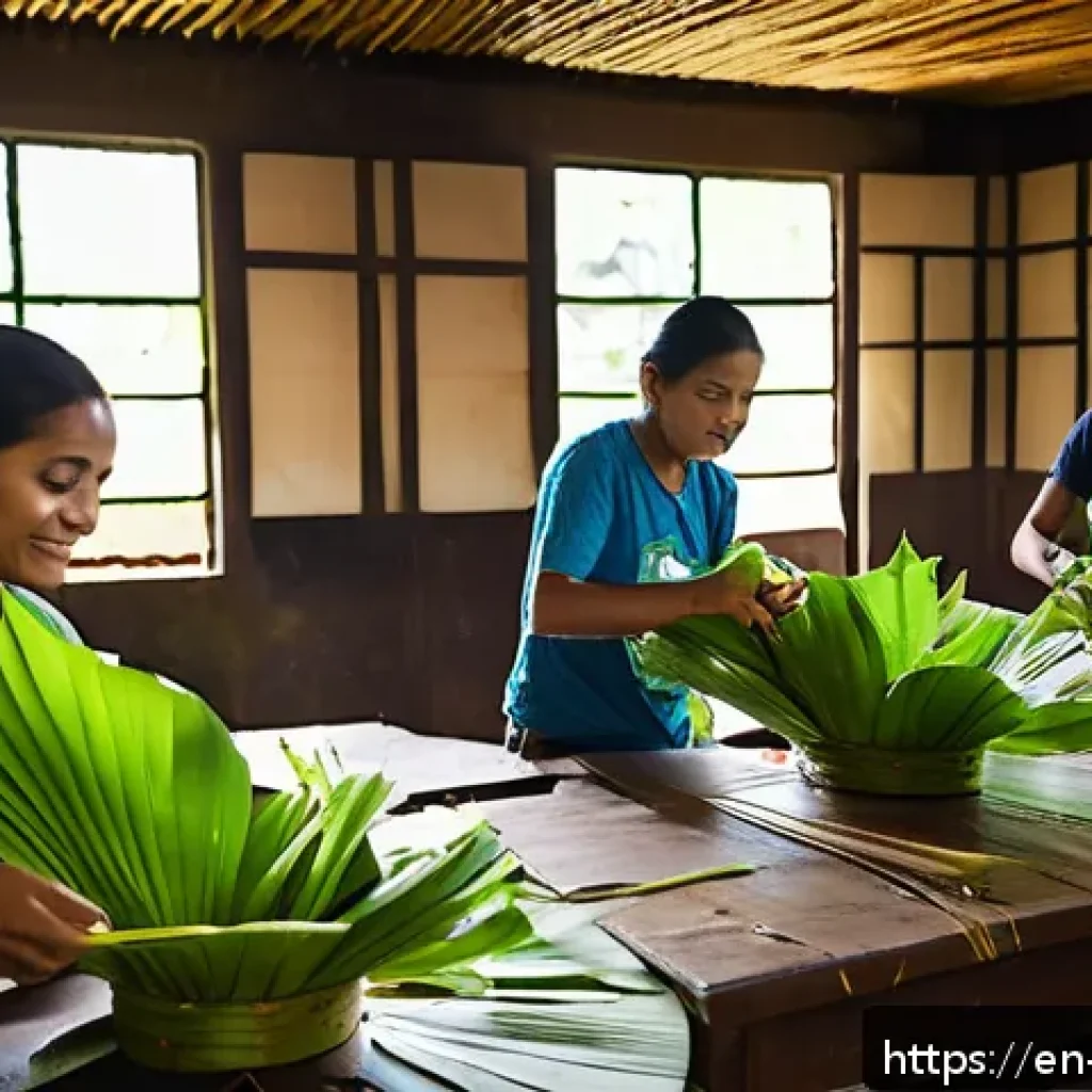 코스타리카 플라스틱 금지법 - A vibrant community workshop scene in Costa Rica focused on environmental education: diverse group o...