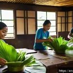 코스타리카 플라스틱 금지법 - A vibrant community workshop scene in Costa Rica focused on environmental education: diverse group o...